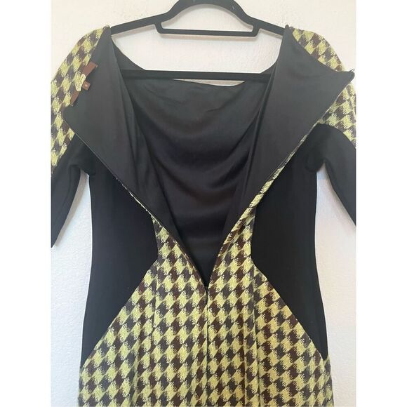 New Eva Franco Plaid Short Sleeve Pencil Dress - Picture 5 of 7